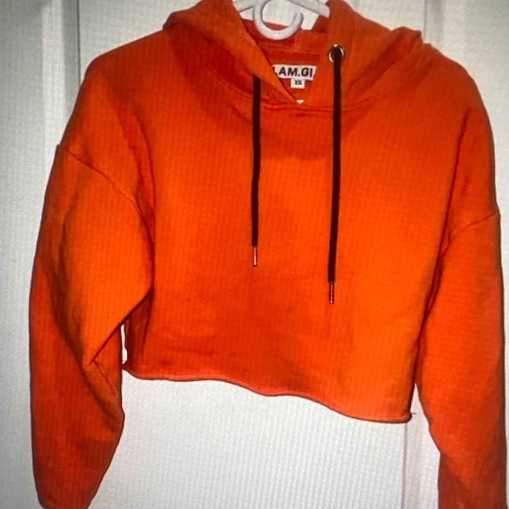 I.AM.GIA Cropped Hoodie in Bright Orange